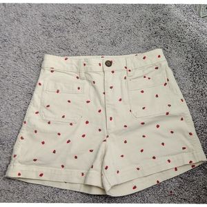 Madewell strawberry print shorts